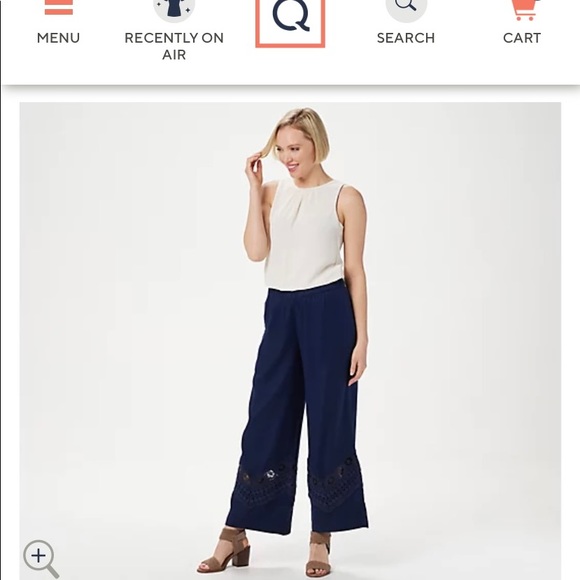 Susan Graver Black Pants with Crochet Detail 6 - Picture 8 of 8